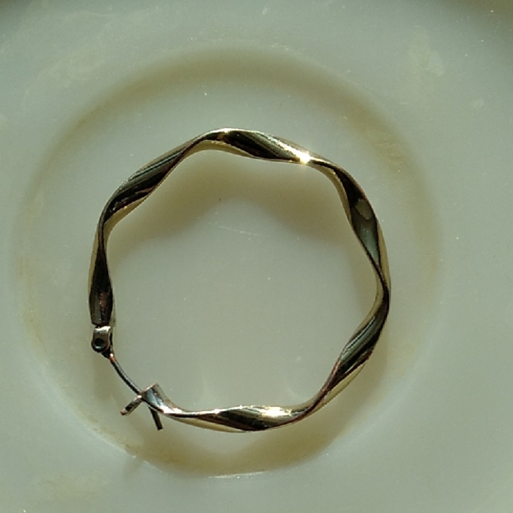 Elegant Gold Twisted Hoop Earring